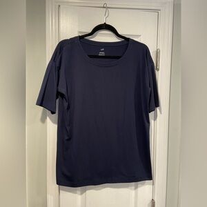 NWT J. Jill Size S Navy Blue Luxe Supima Cotton Elbow Sleeve Tee Shirt Soft